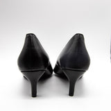 (左右別購入)Vカットミドルヒールパンプス ブラックスムース