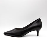 (左右別購入)Vカットミドルヒールパンプス ブラックスムース