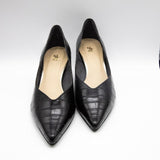 (左右別購入)Vカットミドルヒールパンプス クロコ