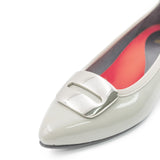 ボディバランスポインテッドバックル グレー/エナメル