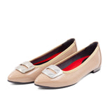 ボディバランスポインテッドバックル ベージュ/エナメル