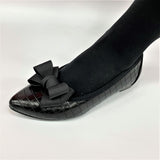 ボディバランスポインテッド2WAYパンプス ブラック/クロコ