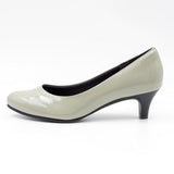 (左右別購入)ビーナスフィットミドルヒールパンプス グレー/エナメル