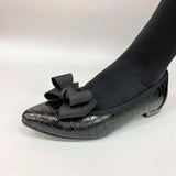 ボディバランスポインテッド2WAYパンプス ブラック/クロコ