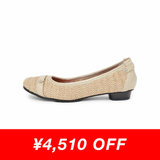 【残り僅か】ヒールバレエシューズ クリーム