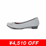 【残り僅か】ヒールバレエシューズ グレー/スエード