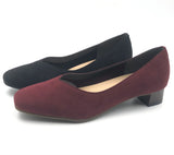 サステナブルソフトスクエアローヒールパンプス