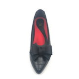 (左右別購入)ボディバランスポインテッド2WAYパンプス ブラック/クロコ