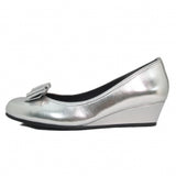 【値下げ】2WAYローウェッジパンプス シルバー