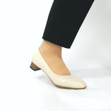 サステナブルソフトスクエアローヒールパンプス