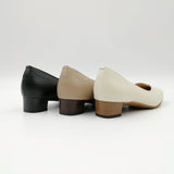 サステナブルソフトスクエアローヒールパンプス