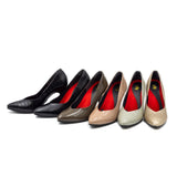 ビーナスフィットポインテッドVハイヒール オリーブエナメル