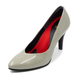 (左右別購入)ビーナスフィットポインテッドVハイヒール グレーエナメル